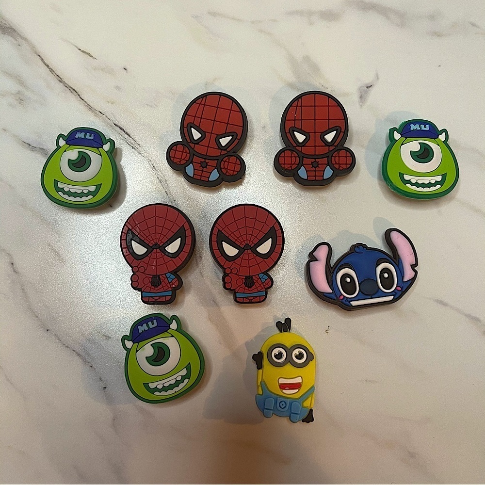 NWOT Crocs Shoe Charms Bundle - Assorted 9-Piece Set - Cartoon Characters